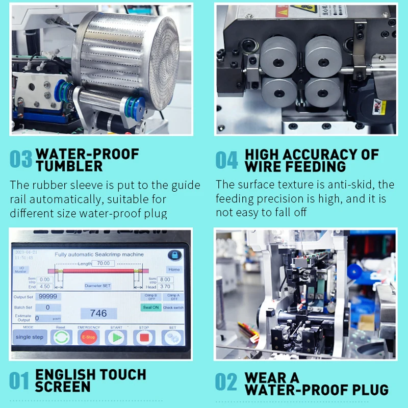 Automatic Waterproof Connectors Insert Crimping Machine Plastic Cable Gland Crimping Equipment for Automatic Cable Manufacturing