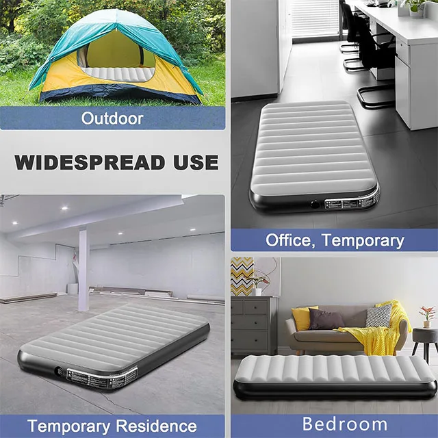 Extra Height Pvc Flocked Air Bed With Pillow For Kids Buy Flocked Air Bed,Kids Air Bed,Kids