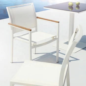 Patio White Teak Armchair Garden Outdoor Cloth Dining Table And Chair Set Outdoor Garden Furniture Sets
