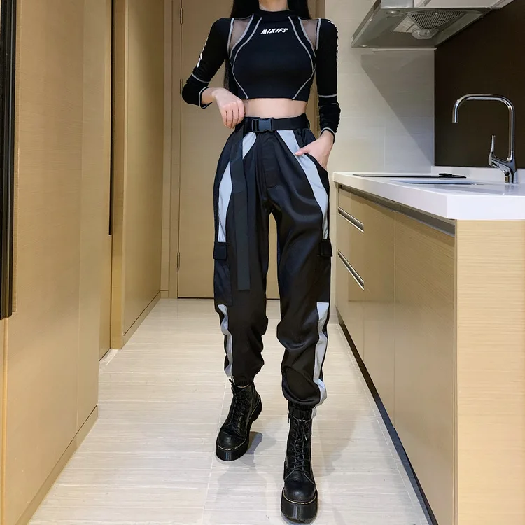 Black reflective pants