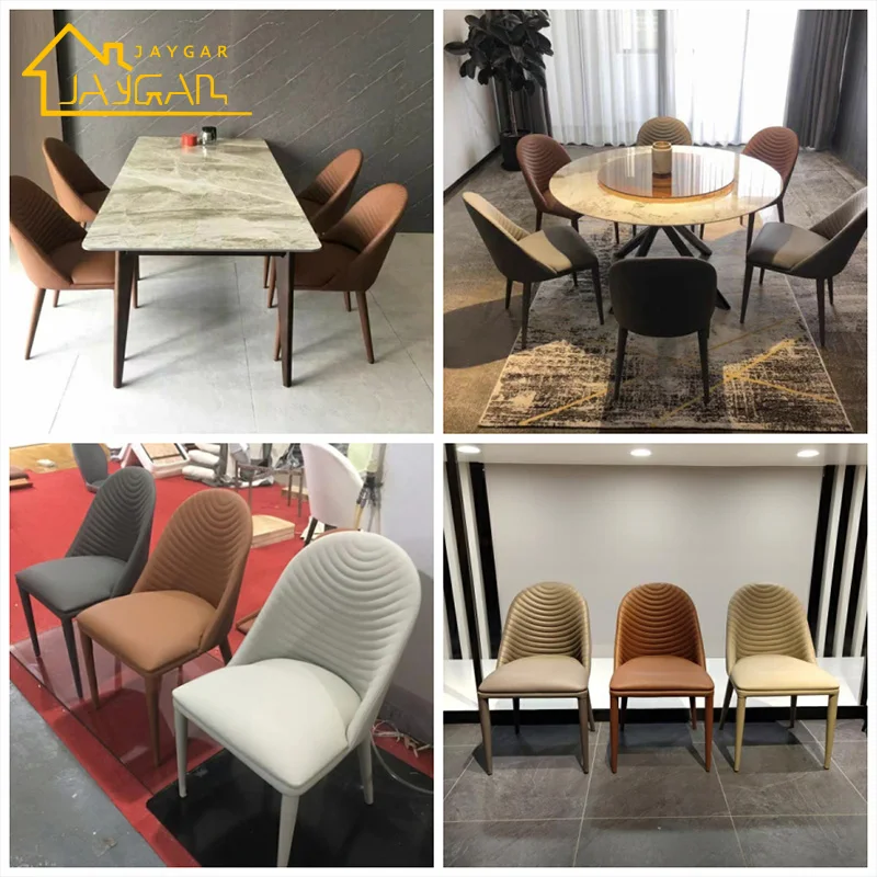 Nordic Hotel Comfortable Kitchen Chairs High Quality Leather Dining