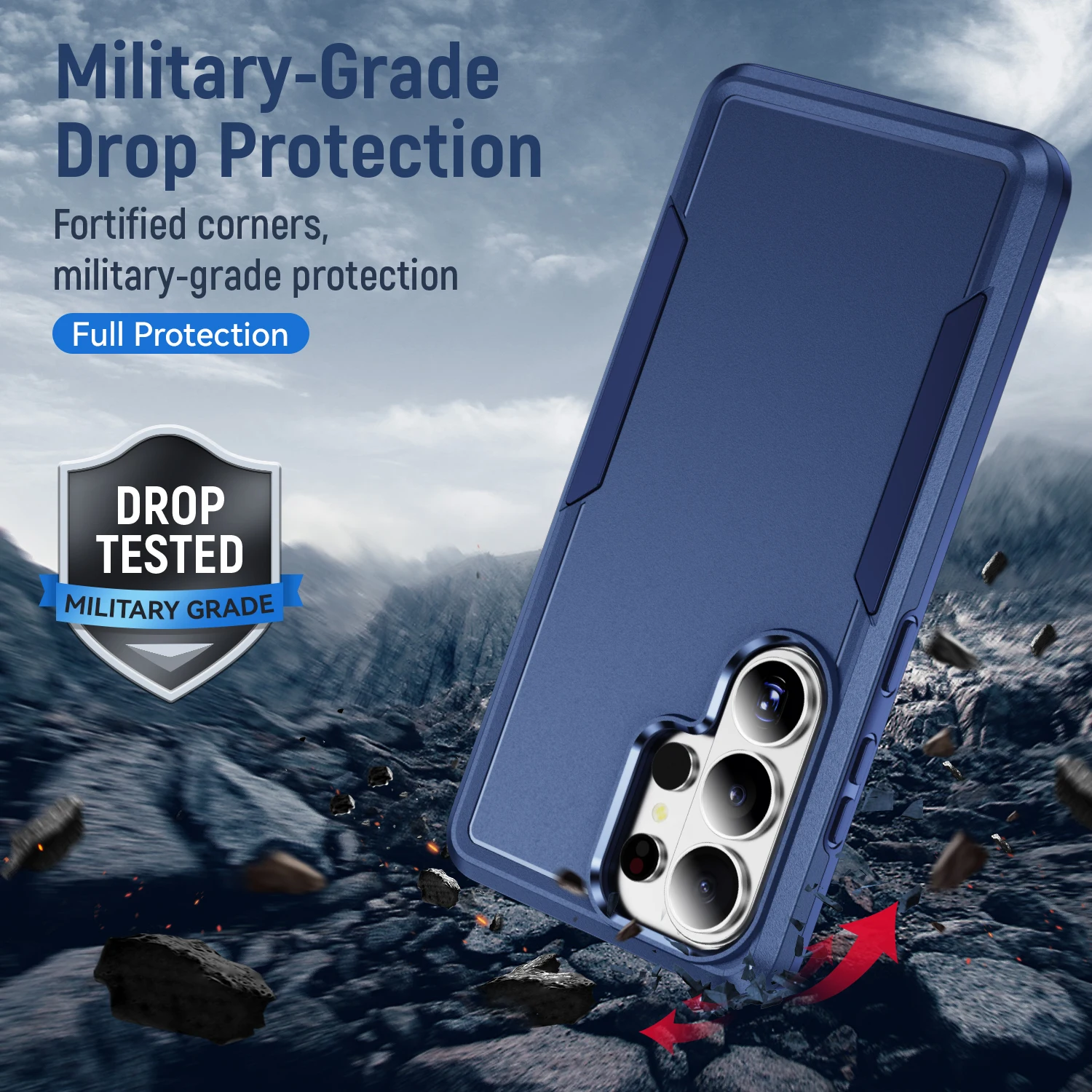 For Samsung Galaxy S26 Ultra S25Edge S24 S23 Plus S22 S21FE Shockproof Phone Cover Case 2IN1 Dual Layer Protection Shell