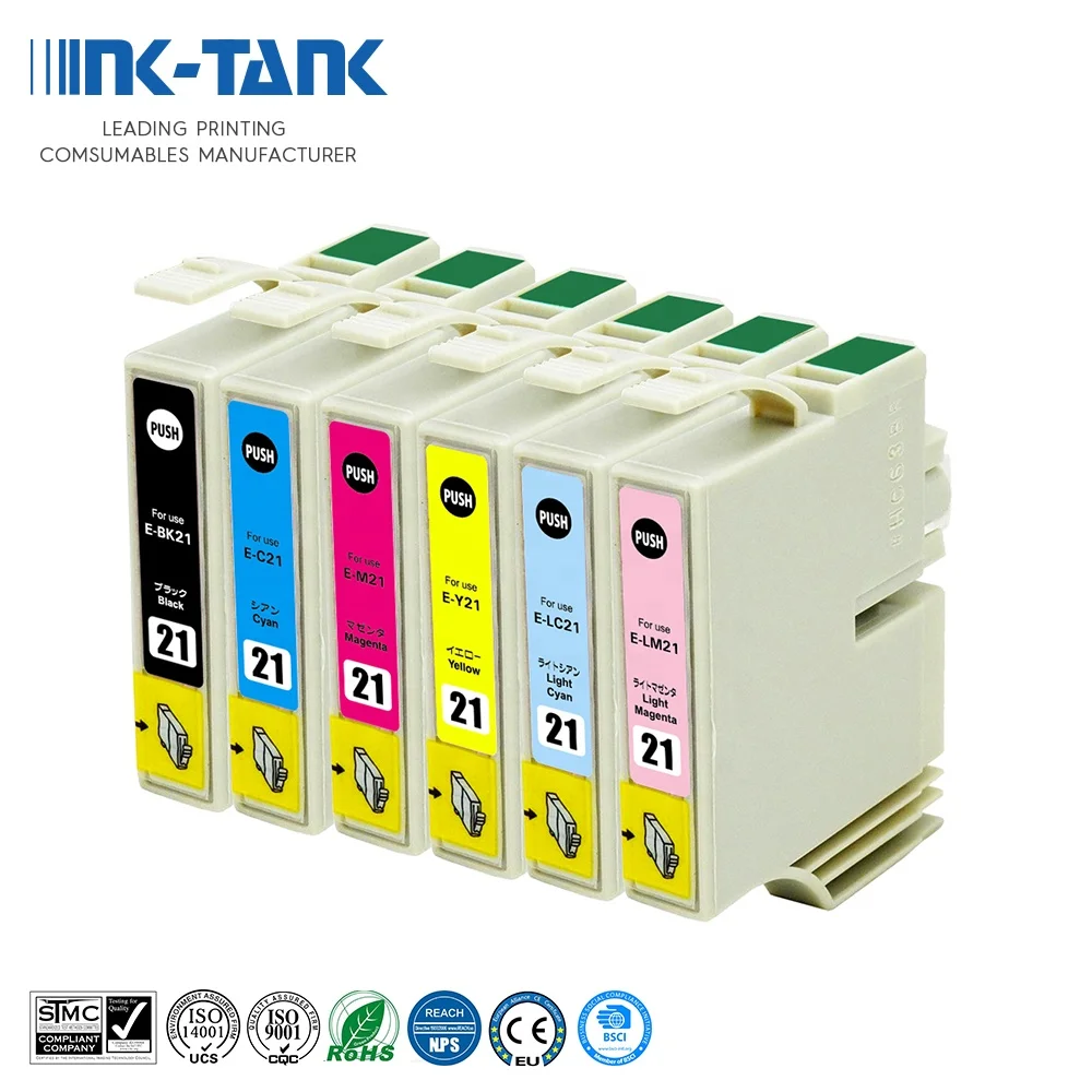 Ink-tank Icbk21 Icc21 Icm21 Icy21 Iclc21 Iclm21 Premium Color Compatible  Inkjet Ink Cartridge For Epson Pm-930c Printer - Buy Ic6cl21 Colour  Compatible Printers Ink Jet Cartridges