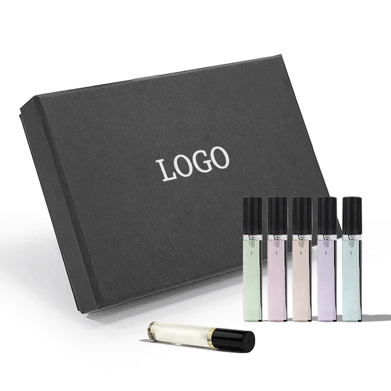 Custom Logo Cardboard Gift Box Set Aromatherapy Perfume Sample With Box Packaging Glass Perfume Bottle Design