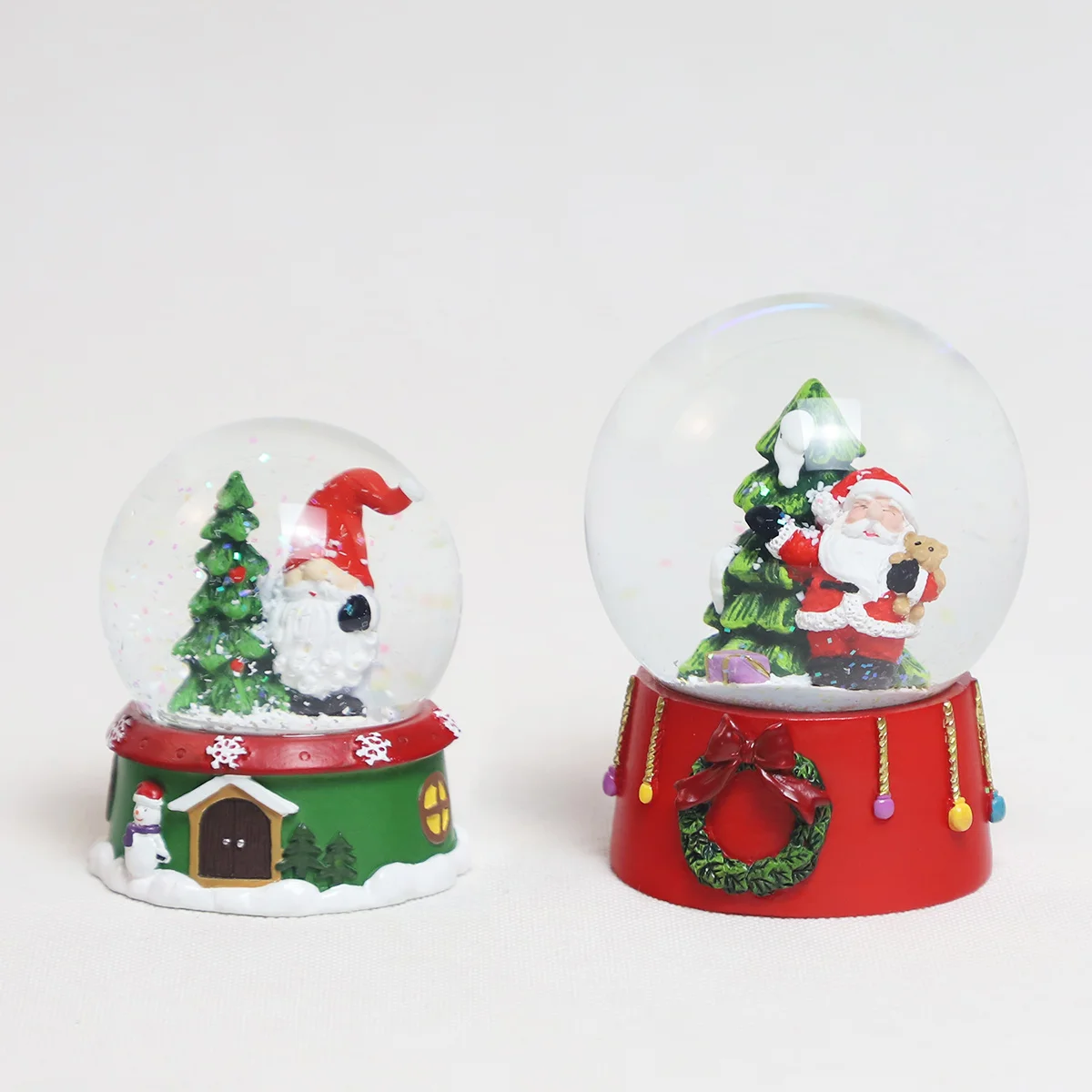 12cm christmas ball luxury decoration globe glass ornaments christmas crafts snow globe glitterdome plays