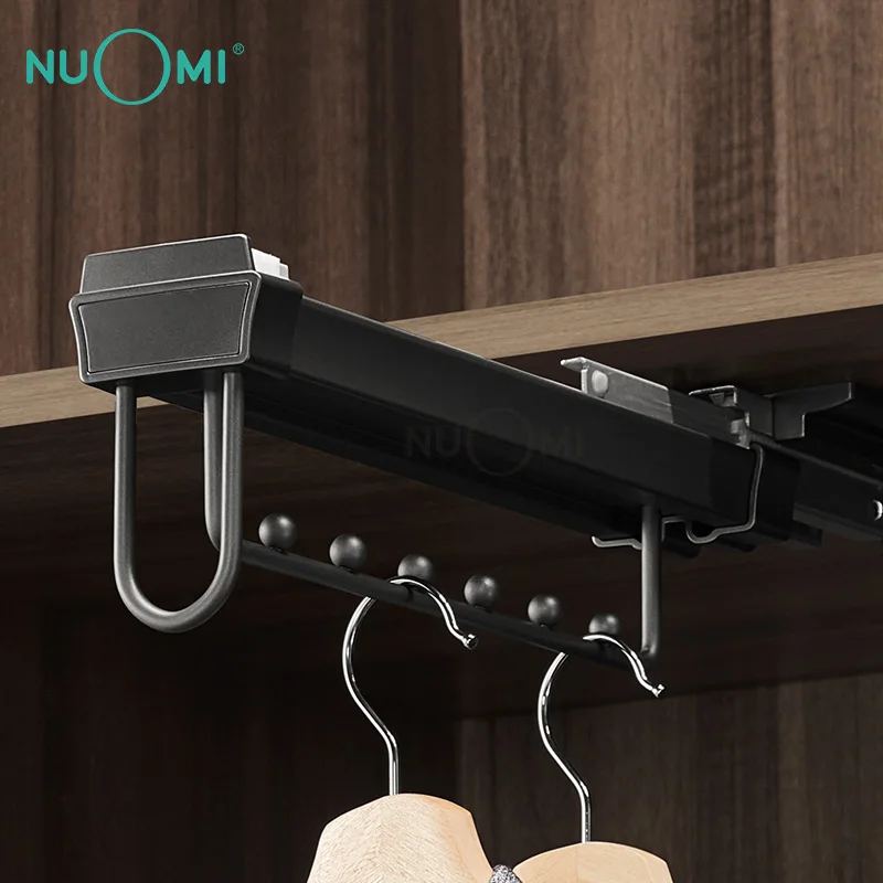 NUOMI Double 12 Discount Promotion Soft Closing Top Install Clothing Rack With Double Slide JADE Series