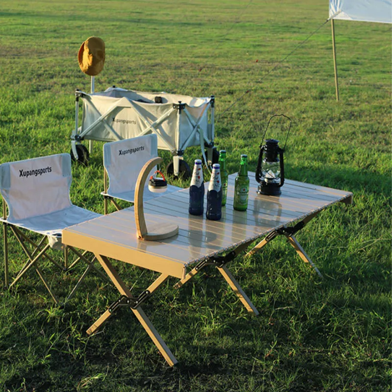 Foldable Dinning Table Outdoor Picnic Metal All Aluminium Portable Joint Design Multifunctional