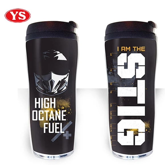 350ml Double Wall Custom Plastic Drinking Coffee Tumbler with Leak Proof Lid