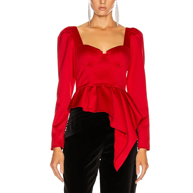 elegant red blouse