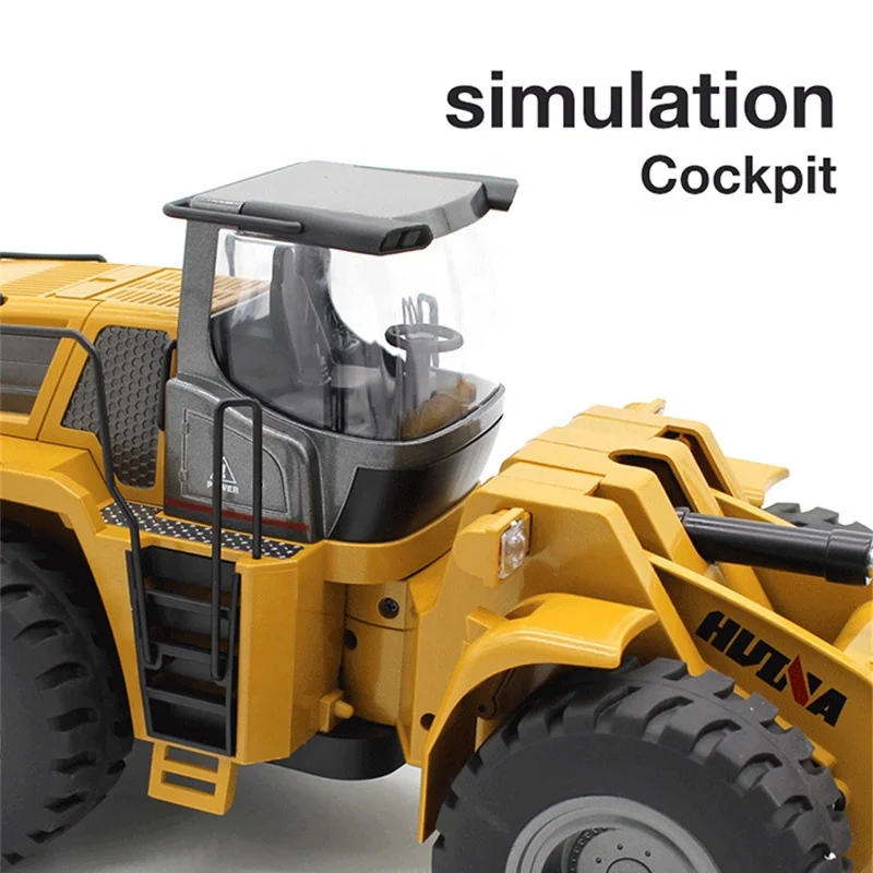 Huina 1583 V4 RC Bulldozer Truck Toy - 10ch Metal Model
