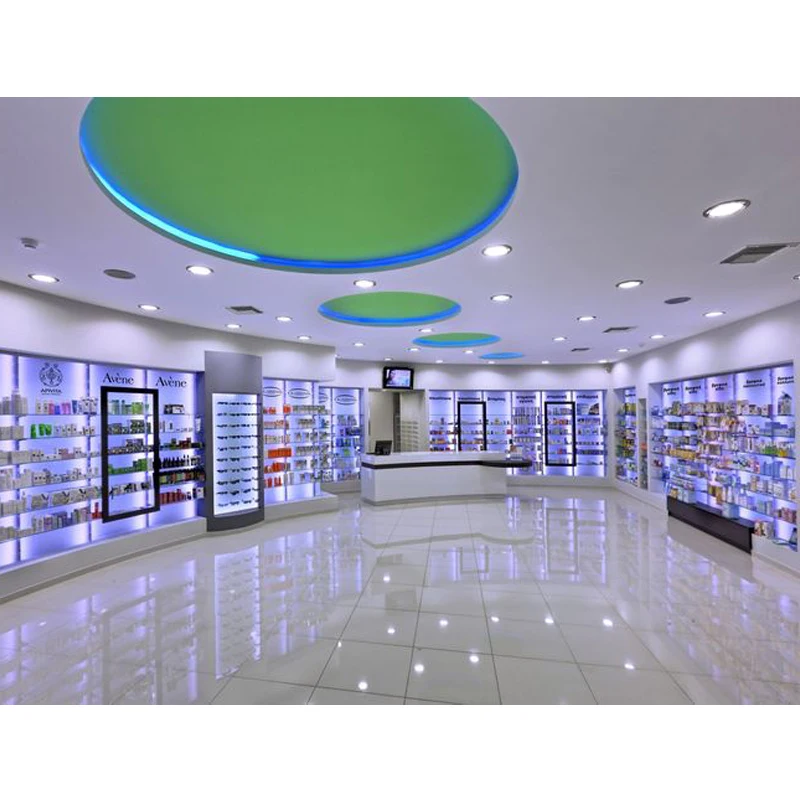 LUX Decoration Ideas Customized Pharmacy Shop Design for Retail Store
