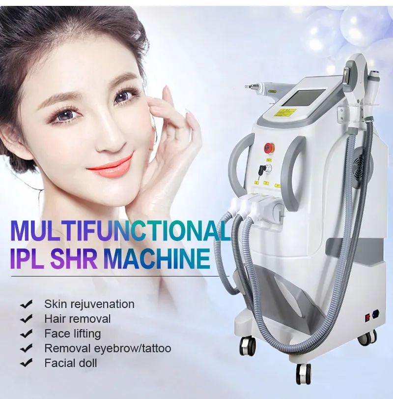 2021 New upgraded products 3in1 Vertical nd Yag Permanent OPT Ipl Shr Hair Removal Tattoo Removal Laser Machine