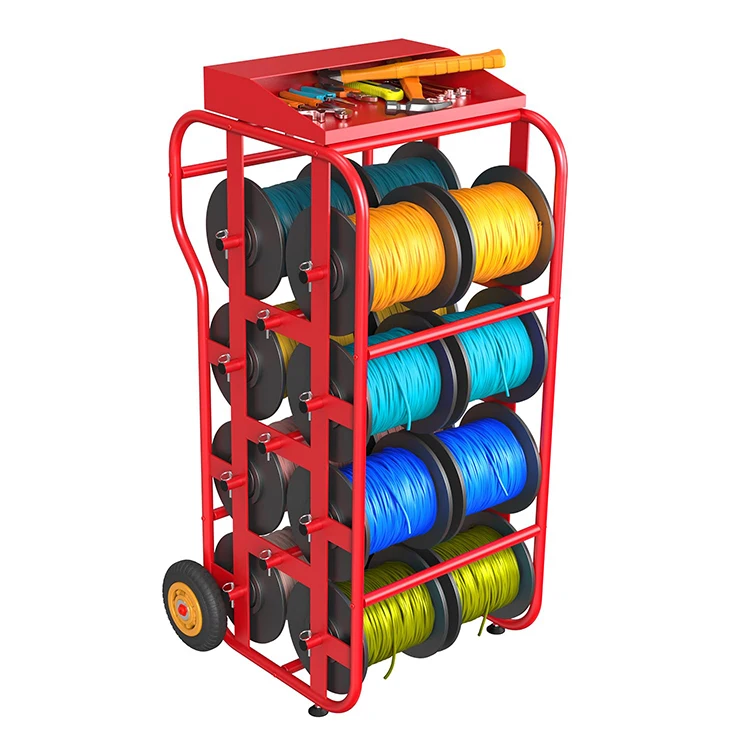 JH-Mech Cable Dispenser Stand Portable Efficient Cable Management Multi-Spool Wire Cable Rack Spool for Electrical Industrial