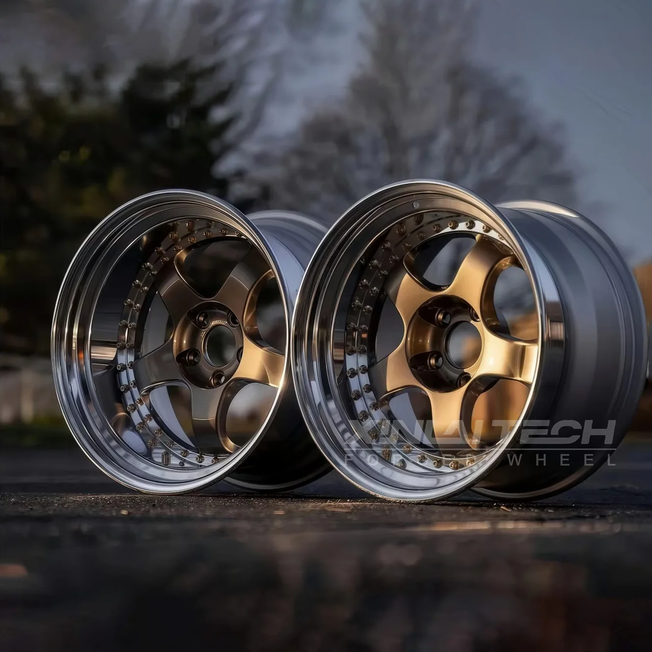 XINLAI Hot Sale 3 Piece Forged Brushed Polished 5x120 5x112 5x114.3 18 19 20 21 22 Inch Wheel for Racing Car Wheel - Image 1