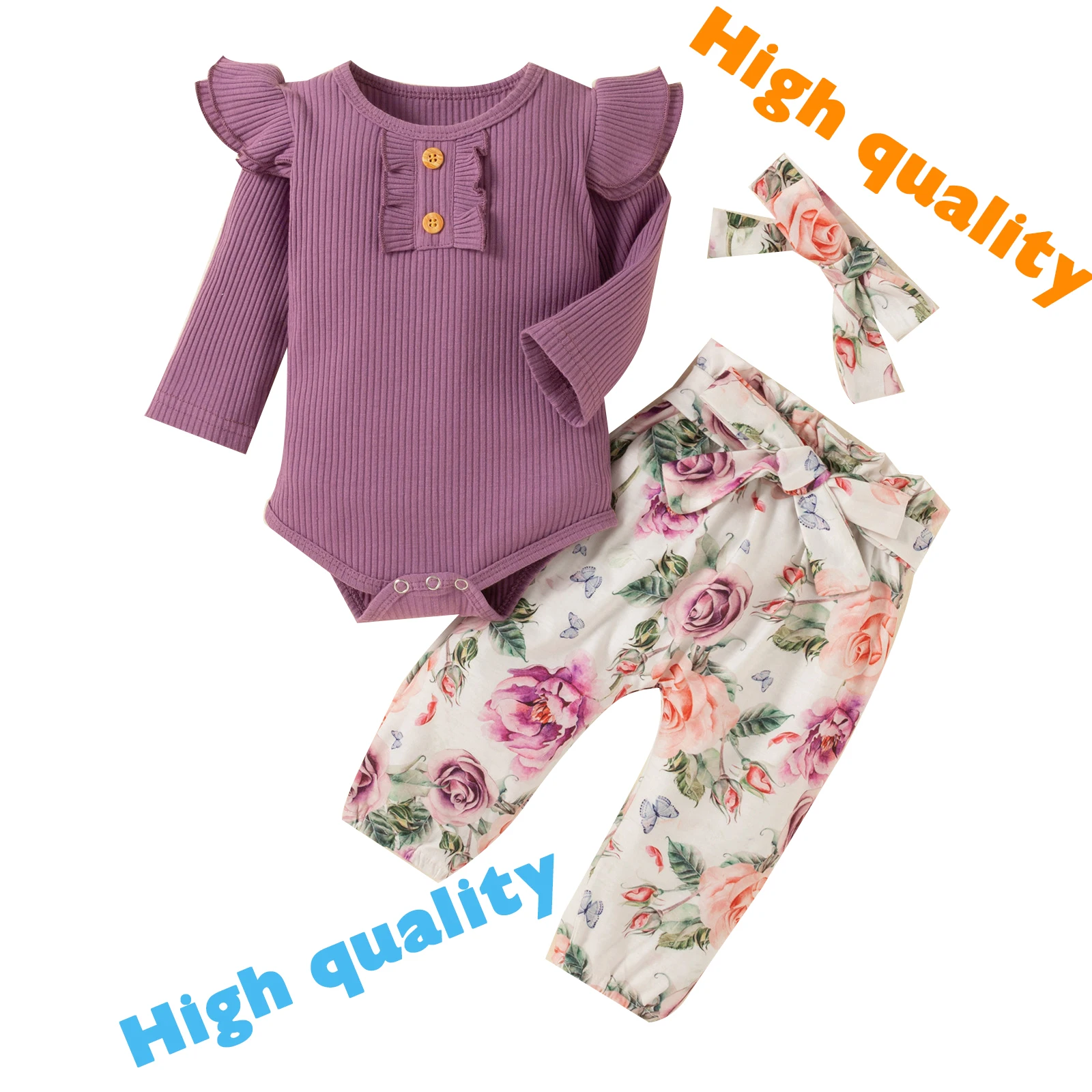 Amben 3pcs Set Hot Sale Baby Sports Clothes Fashion Style Jumpsuit Baby