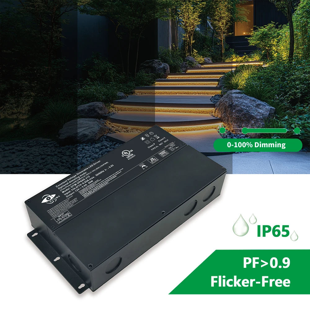 Led Lighting Power Supply UL Triac 0-10v 1-10v 5 in 1 Dimmable 60W LED Transformer LED Strip Lighting Drivers