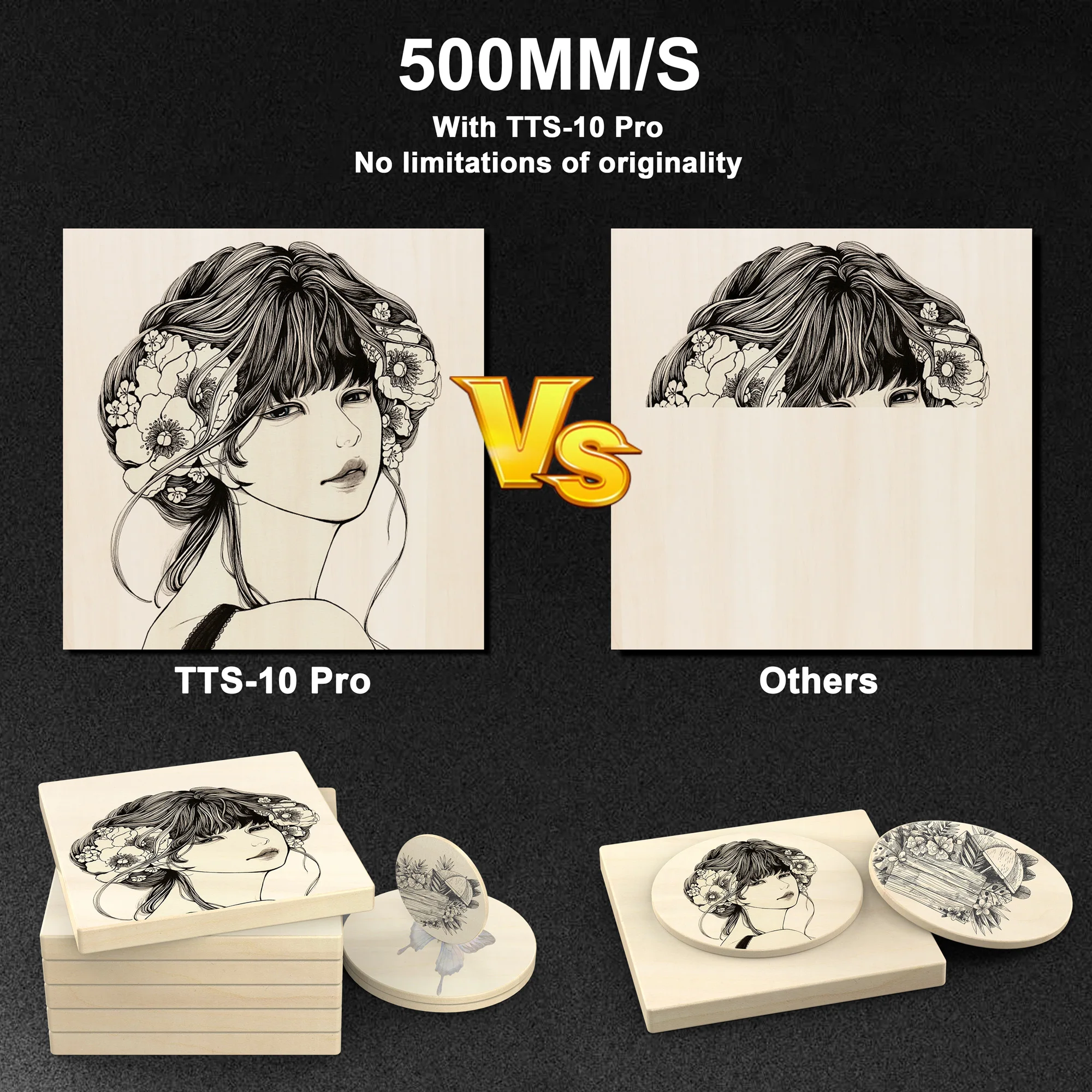 TWOTREES Creality TTS 10W Laser Keyboard Engraving Machine Hat Clips Laser Engrave and Cutting Machine for Controller Tumbler