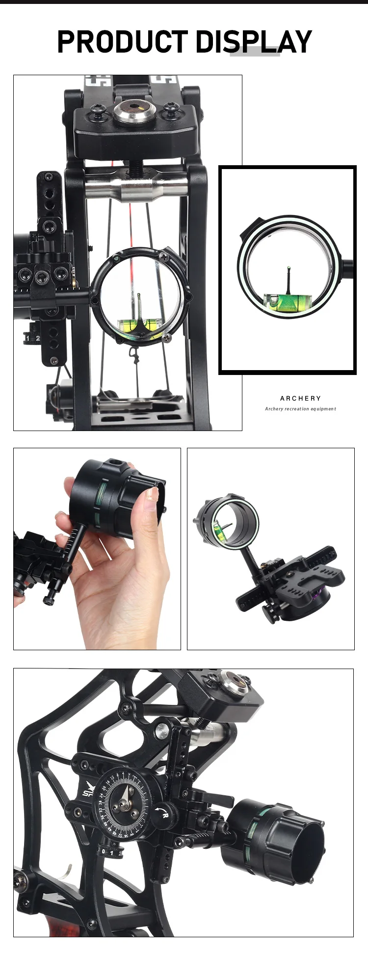 Spg Archery Sights Compound Pulley Bow And Arrow Aluminum Single Needle