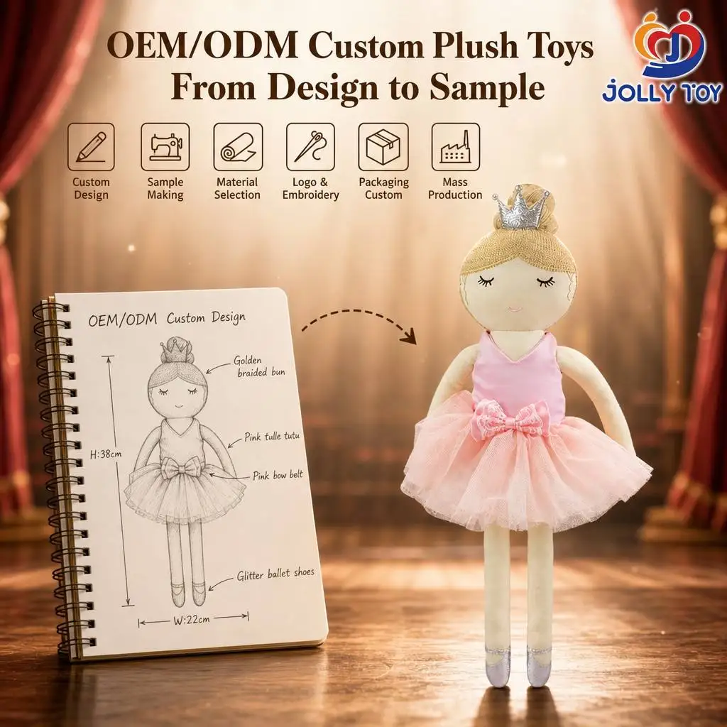 CPC CPSIA Custom Plush Toy Manufacturer Lovely Stuffed Ballet Dolls  Fashion Ballerina Girls Plush Doll Toys