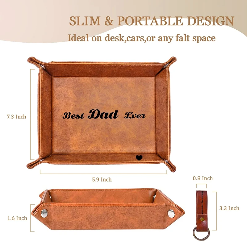 Подарки лучший из искусственной кожи поднос и брелок для ключей мужа от жены Рождественский кожаный Органайзер стола на заказ