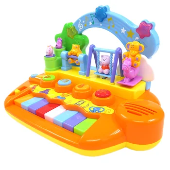 enlighten battery operated music toys portable mini piano with flash light