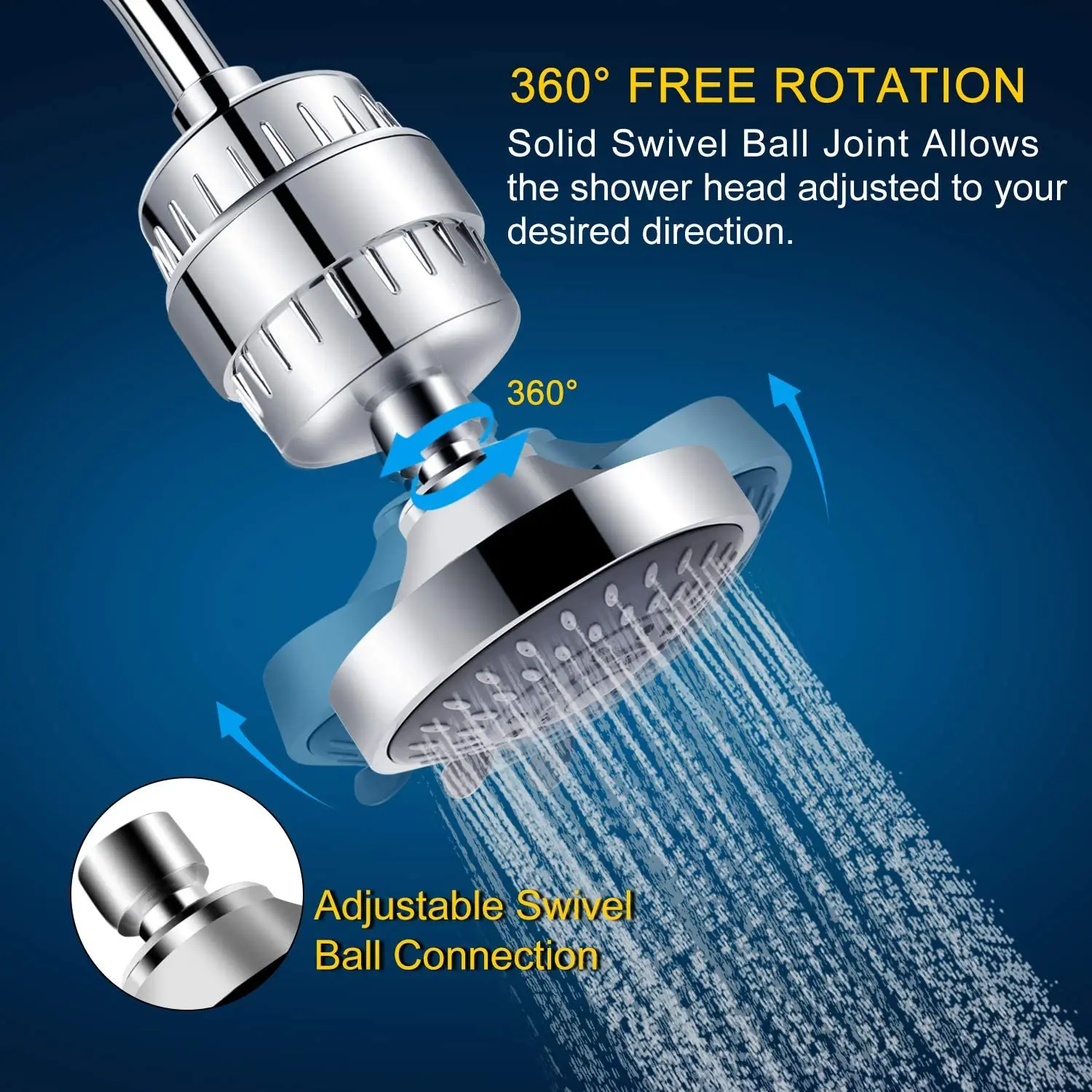 10 12 15 Stages Shower Filter 4 Inch Full Chrome 5 Settings Filter