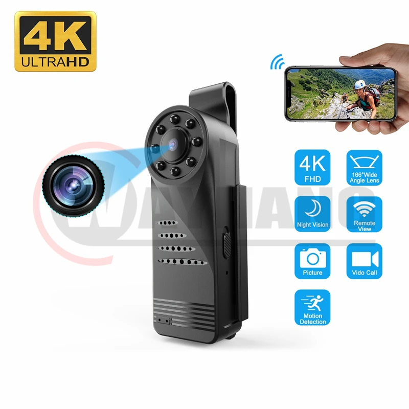 4K Mini Camera WiFi Smart Wireless Body Camcorder IP Hotspot HD Night Vision Video Micro Small Cam Motion Detection