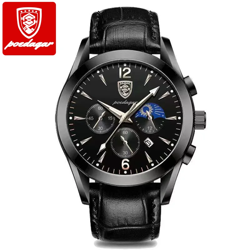 POEDAGAR 8298 Men Watches New Fashion Stainless Steel Date Waterproof Luminous Top Brand aperçu 13