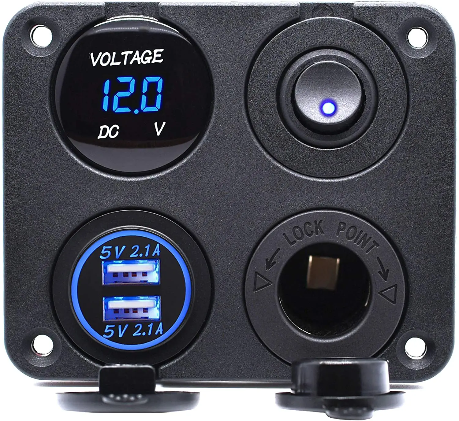 12V 24V Universal 2.1A Truck Car Voltmeter Dual USB Charger Port Auto  Charger with Voltage Meter Power Adapter Socket Panel - China 12V 24V,  Universal 2.1A