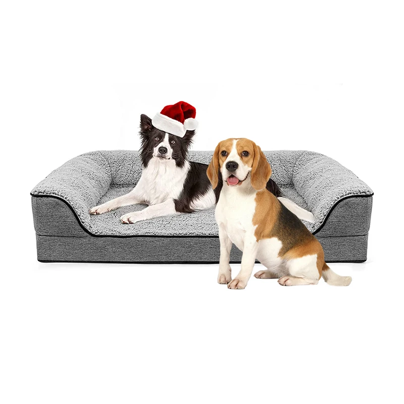 Custom removable cover waterproof inner liner washable luxury extra large orthopedic memory foam cat pet couch dog sofa bed