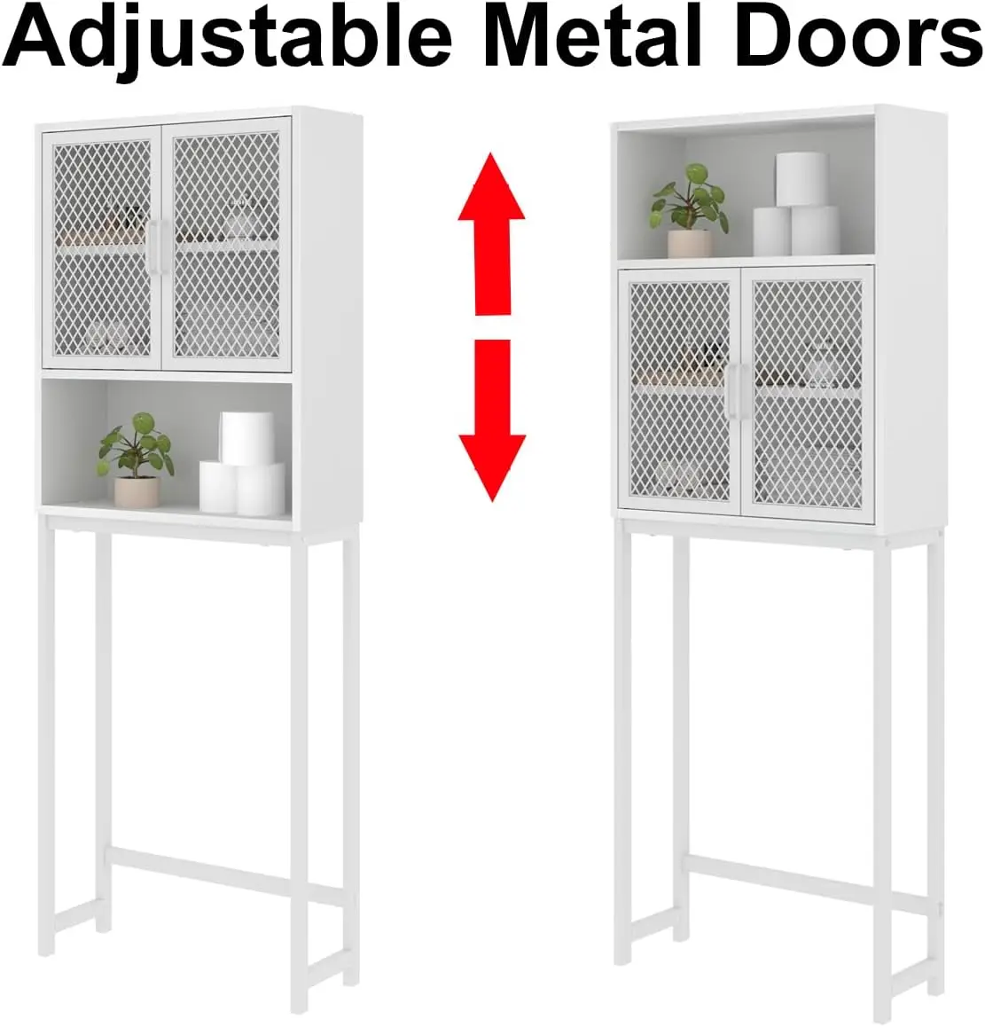 Over The Toilet Storage, 5-Tier Industrial Bathroom Organizer,