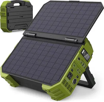 1000W Solar Generator Power Station With Built in Solar Panel Sun Power With AC/DC/USB/PD Outputs for Camping Emergency