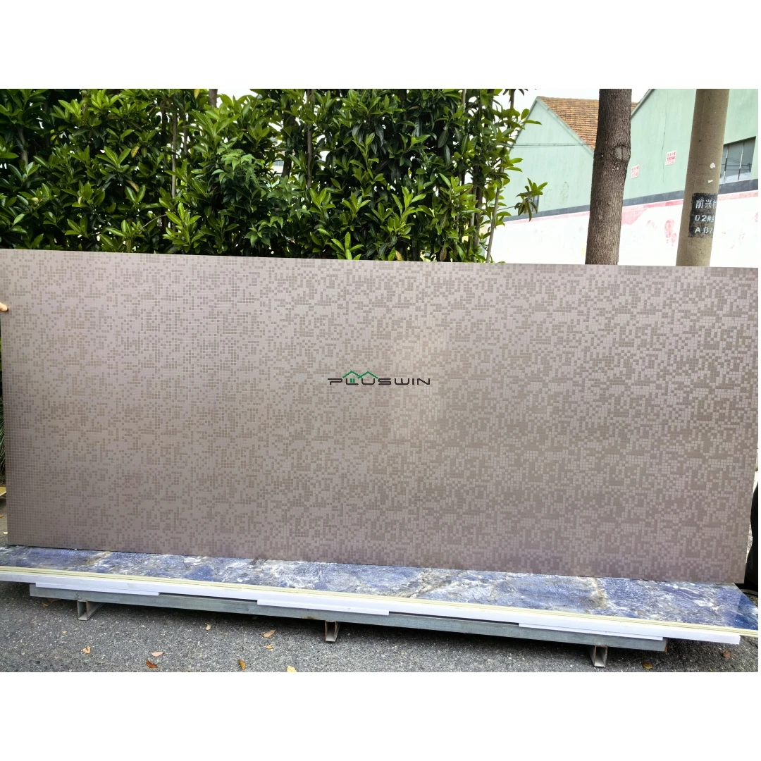 Bagong Arrival Bamboo Fiber Charcoal Board 1220x2800mm Plastic Sheet na may Metal Marble Wooden Finish