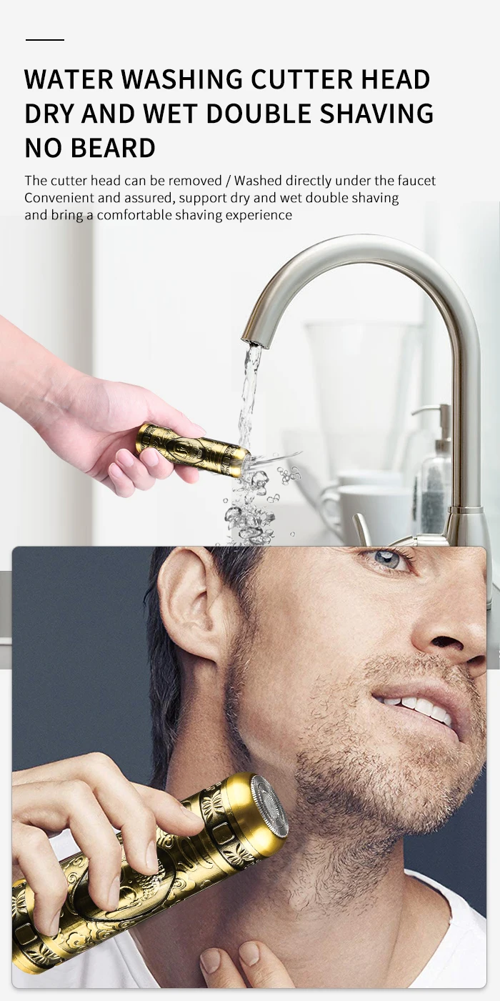 single Reciprocating Blades Electric Shaver Hair Clipper KEMEI KM-T8 Men USB Steel Stainless Power Battery Rechargeable razors