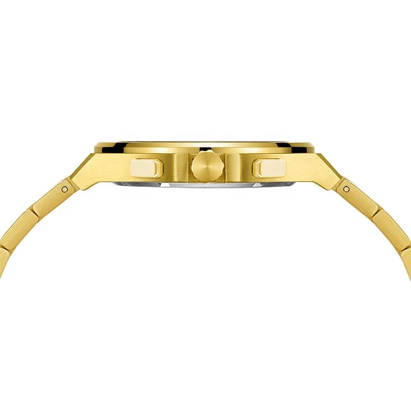 Мужские классические золотистые наручные часы Reloj Hombre De Oro Роскошные из твердого