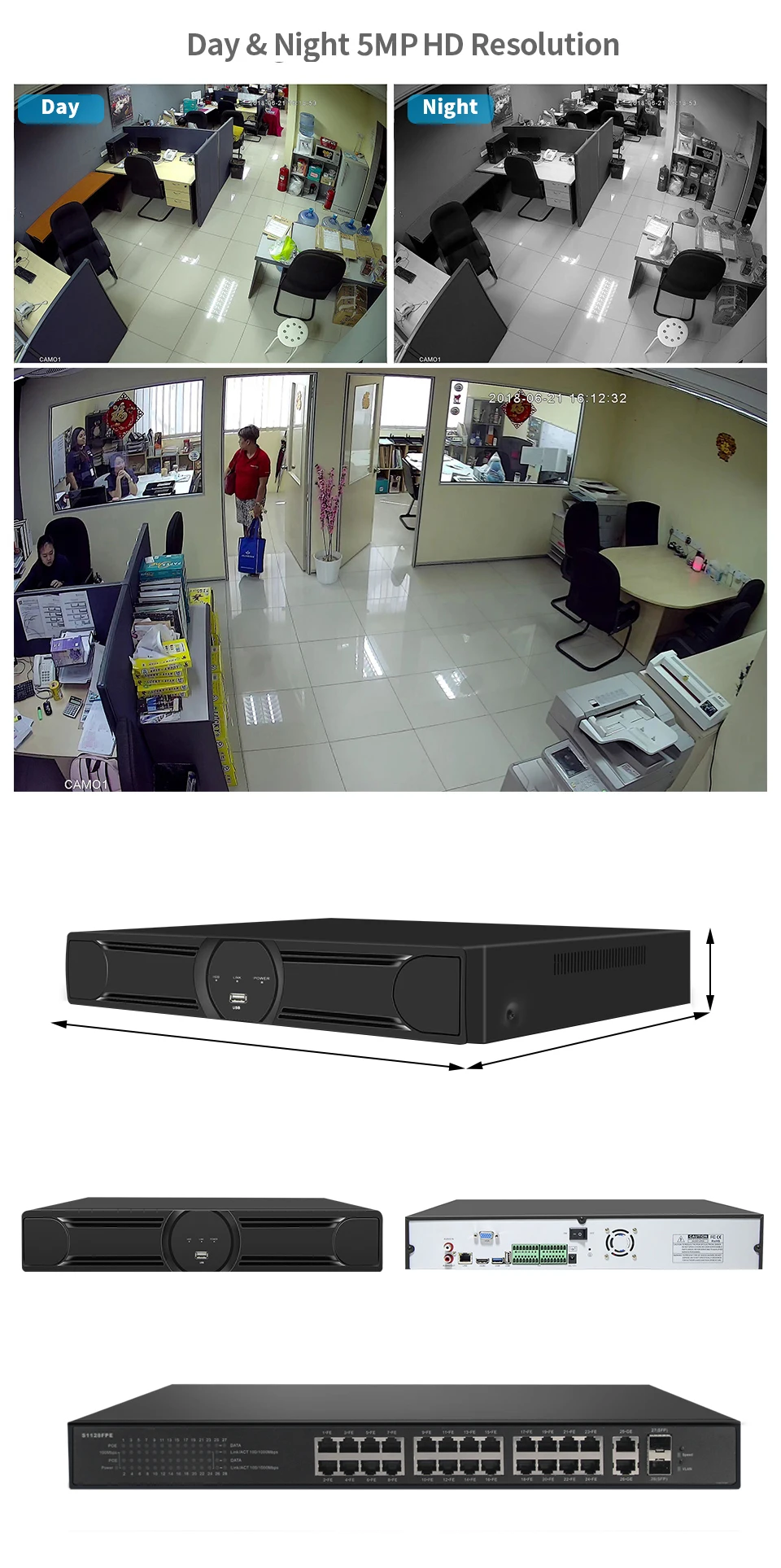 Outdoor Poe Cctv System 24 Channel Ahd Dvr Video Surveillance 3mp 5mp ...