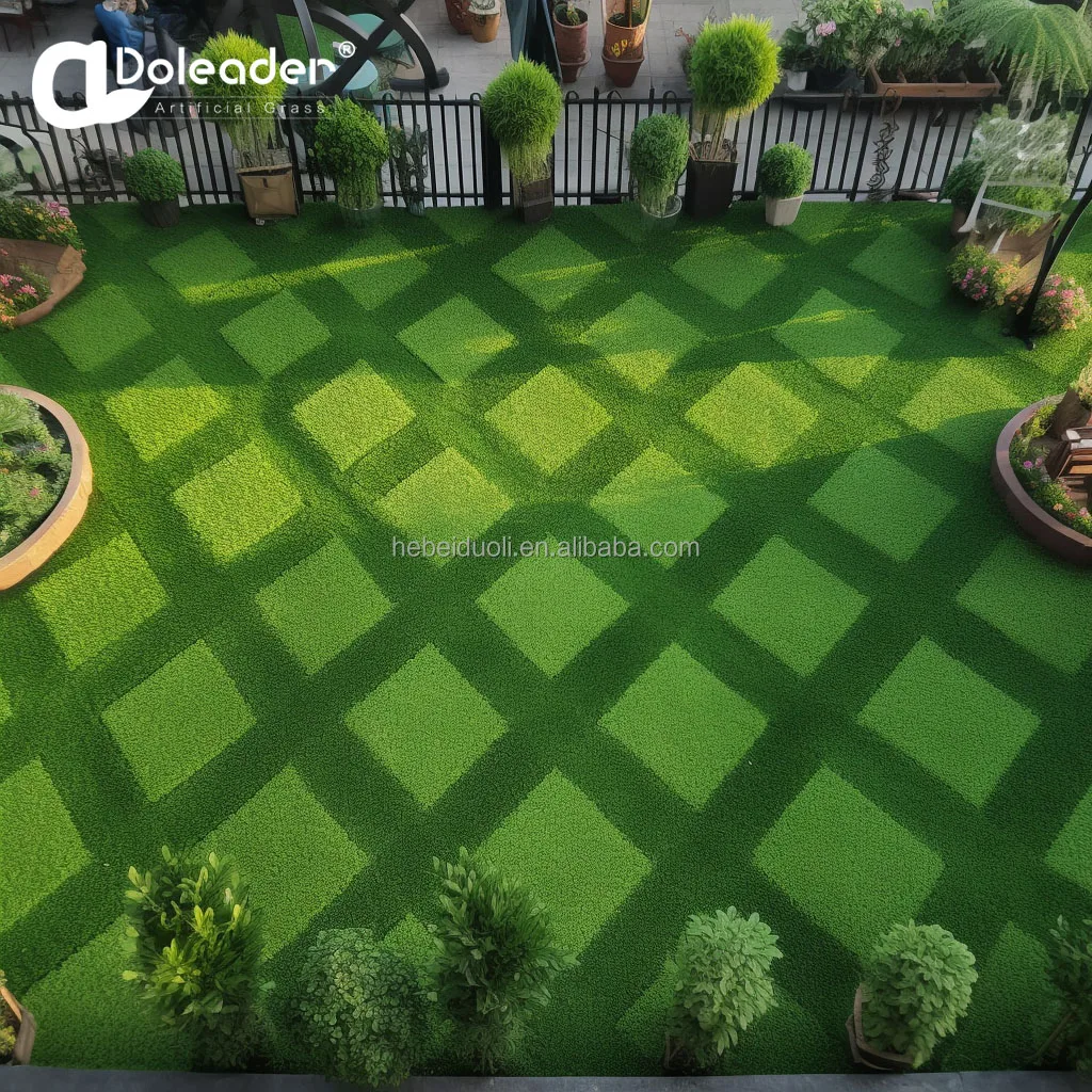 Customized Pattern Artificial Synthetic Grass Lawn Turf 3D Print Carpet for Golf Course Decoration