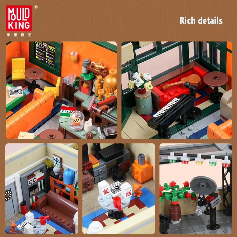 Mould King 16014 Central Perk Big Bang Theory Module 4488pcs Urban Street  View Central Cafe Assembly Puzzle Blocks