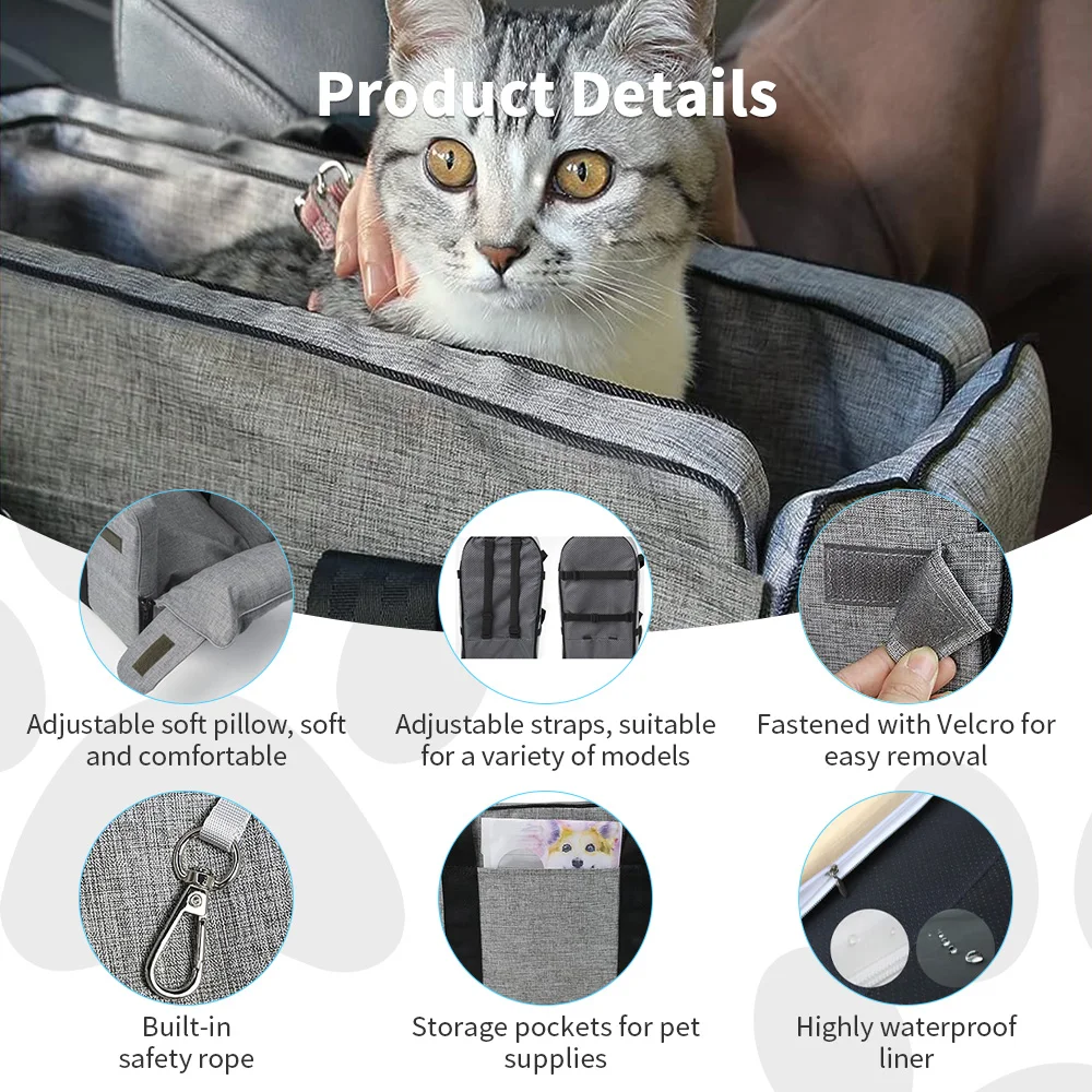 Hot selling travel portable dog car booster seat bed details