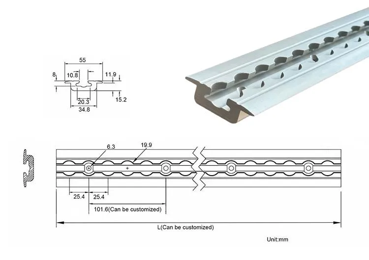 Airline Style l-track Airline Track Tie Down Rails Recessed Mounting L track with Dust-proof Cover manufacture