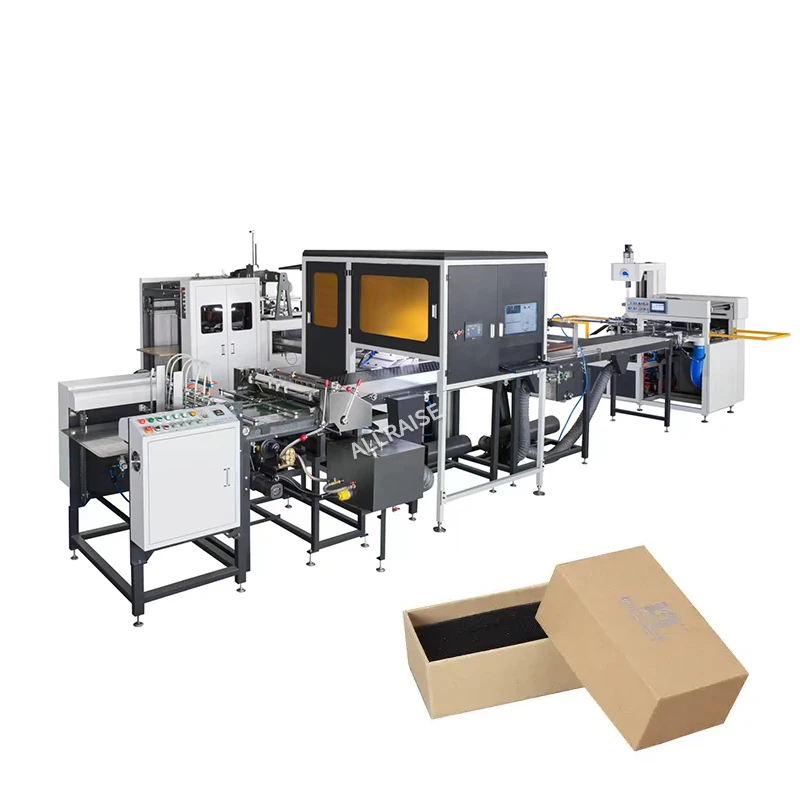 Automatic Carton Box Forming Machine Prices Tea Gift Hard Box Pasting Maker Production Machine Rigid Box Making Machine