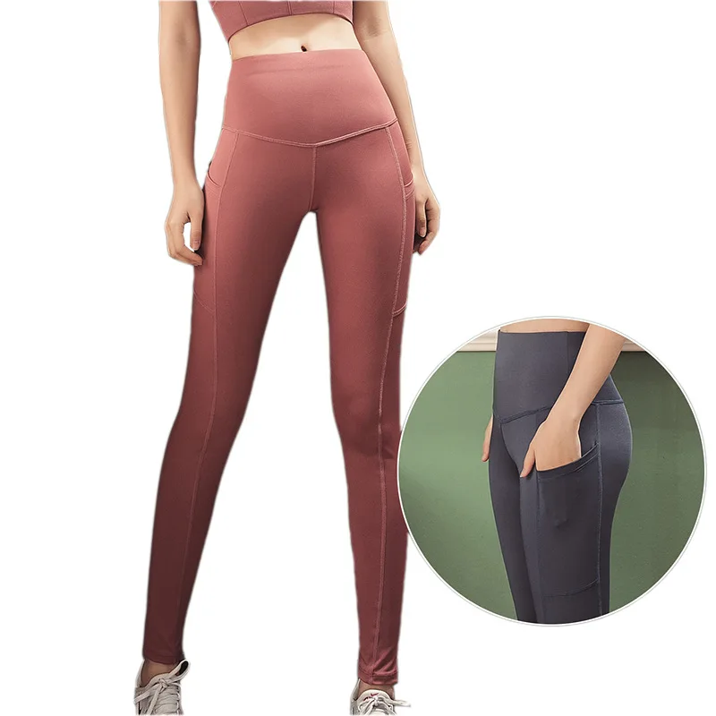 2024 High Waist Pant Woman De Sport Supplier Fitness Pocket Butt Lift Gym Tummy Control Taille Haute Athletic Yoga Legging supplier