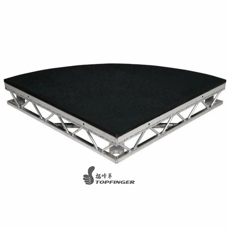 Topfinger 2024 good price Customized aluminum portable concert stage platform outdoor concert podium black scene stage