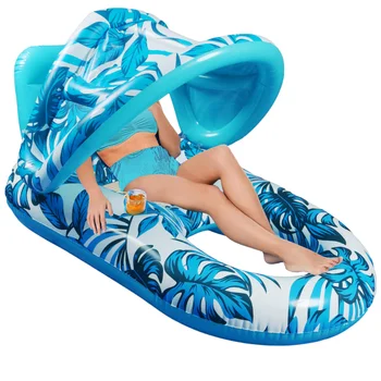 New Design Inflatable Water Hammock Swimming Pool Floats Lounger Chair with Cup Holder Amusement Facilities
