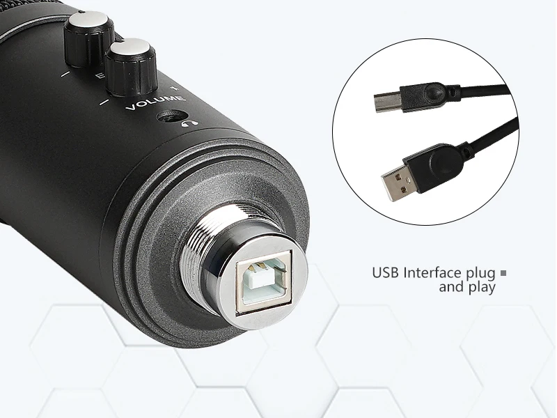 YARMEE USB Microphone with Mute Button Microfone Condenser Podcast Studio Mic for PC