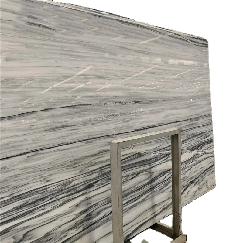 product polished white marble with grey veins slab for wall decor-0