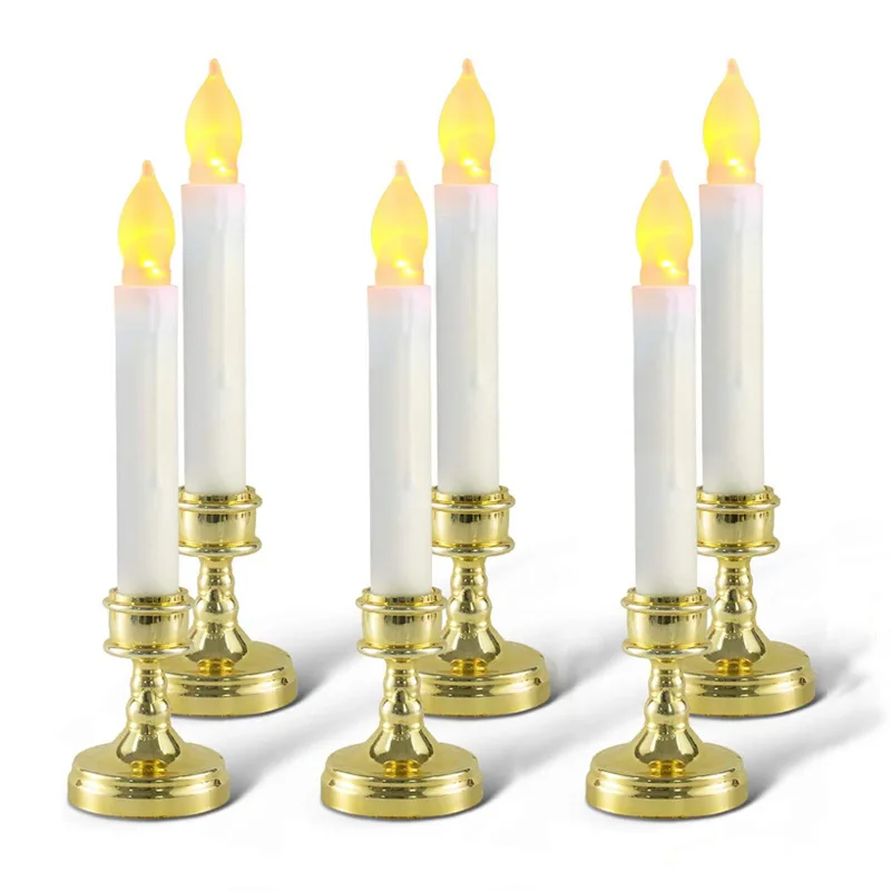 Led Flameless Candles Taper Flickering Candles Battery Operated Window ...