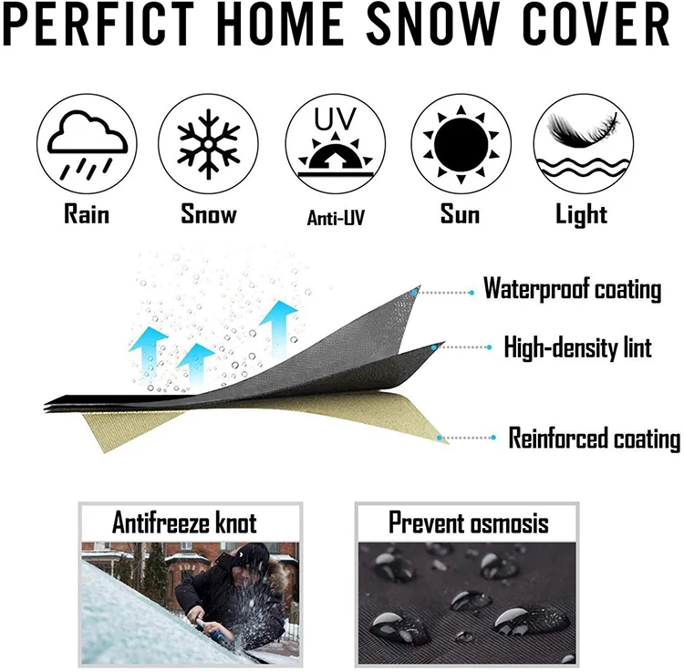 Windshield Sun Shade Waterproof Protector Car Cover Heated Windscreen Snow Car Cover with Full Protection