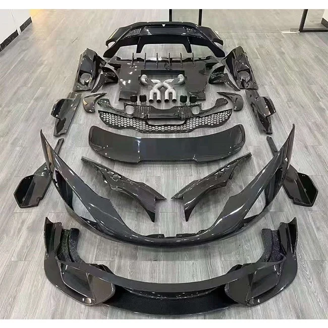720S Upgrade 765LT Style Carbon Fiber Car Body Kit Front Bumper Side Skirt Rear Bumper For 720S