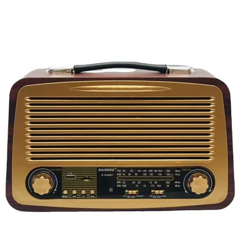 RAISENG R-3288BT レトロ ヴィンテージ 木製カラー ラジオ AC/DC